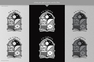 Ex Libris Bookplate Window Vector