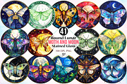 Lunar Moth and Moon Stained Glass, an Illustration by Canvas Craft (Thumbnail 1 of 5)
