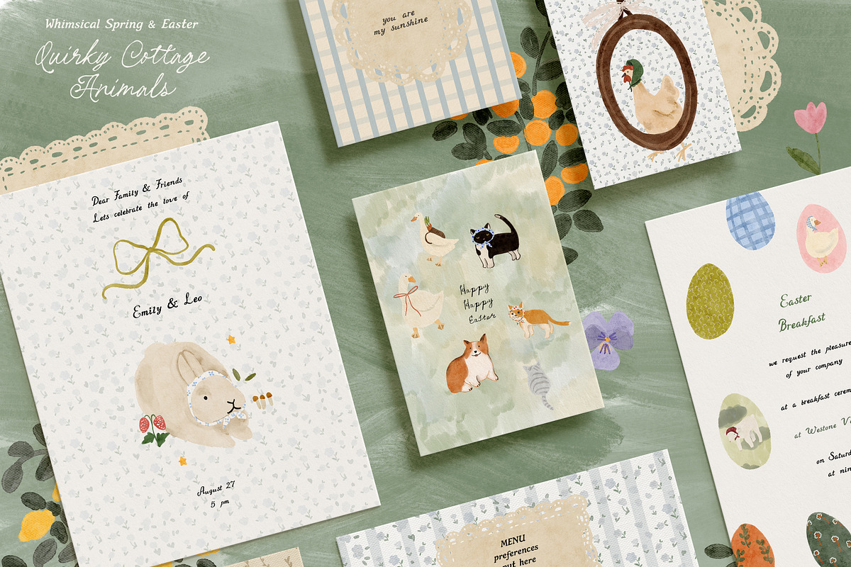 Whimsical Cottage Spring Animals, an Animal Illustration by Lana Elanor (Photo 3 of 17)