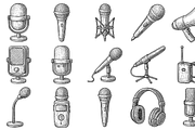 Audio Recording Gear Set, an Object Graphic by nikagraphic (Thumbnail 1 of 3)