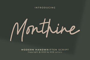 Monthine – A Modern Handwritten Scri, a Script Font by MJB Letters