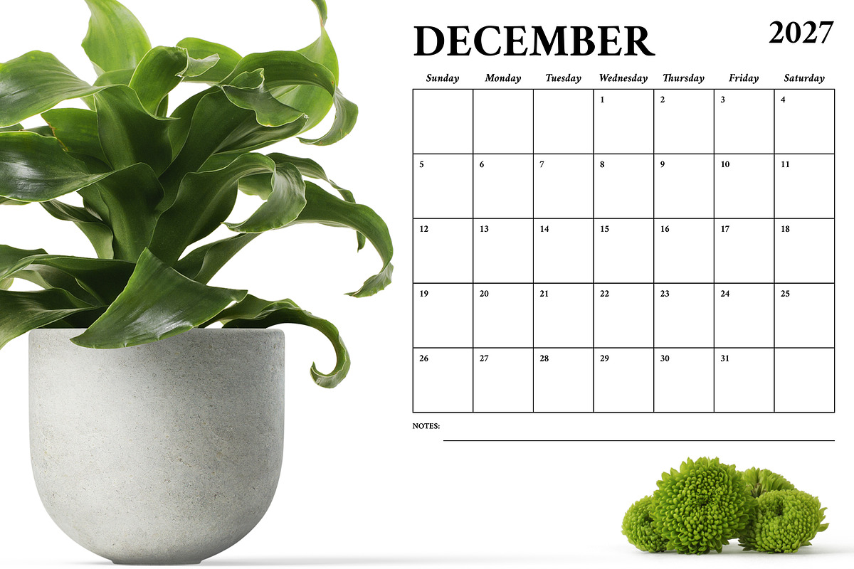 2027 Square 12x12 Calendar Template, a Stationery Template by Running With Foxes (Photo 5 of 5)
