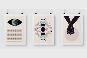 Minimalist Boho Mystic Poster Set