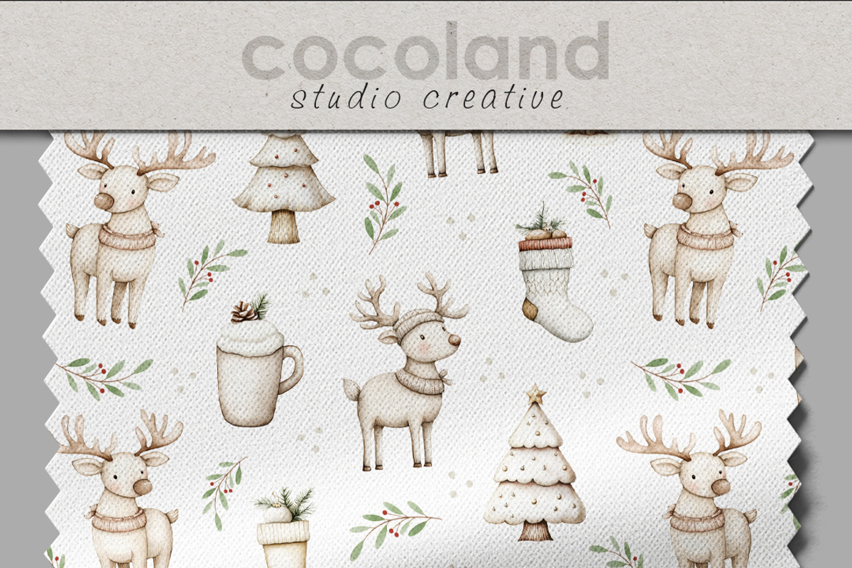 Christmas Reindeer seamless pattern, a Pattern Graphic by Kreeya Art Shop (Photo 8 of 15)