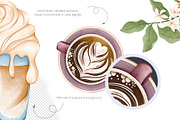 Watercolor Coffee Clipart PNG Set, a Food Illustration by Mespilia (Thumbnail 2 of 5)