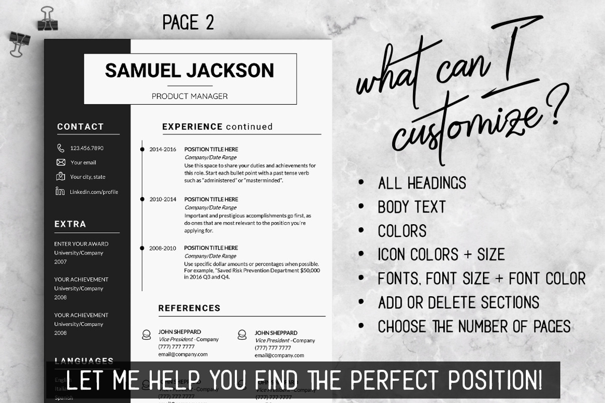 Word Resume Template - CV Design, a Resume Template by LevelUpResume (Photo 4 of 5)