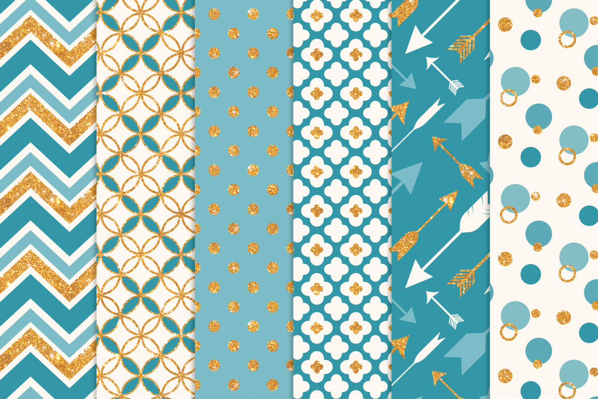 Vintage Blue Glitter Patterns, a Pattern Graphic by Amanda Ilkov (Photo 2 of 3)