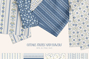 Cottage Dreams patterns, frames, bow, a Pattern Graphic by Cozy pattern shop (Thumbnail 3 of 12)