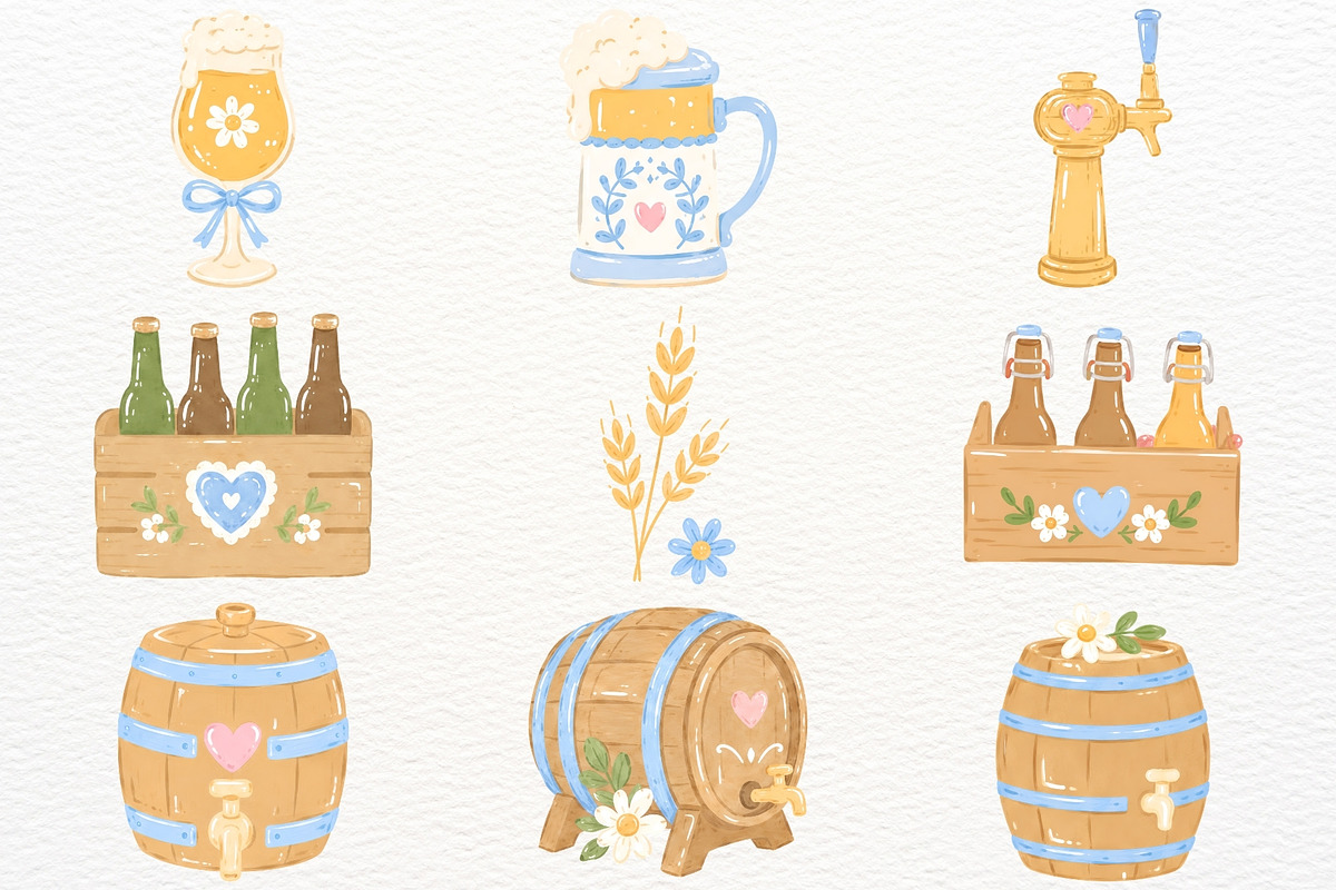 Oktoberfest Festival Clipart Autumn, a Seasonal Illustration by SugarCloudStudioArt (Photo 6 of 6)
