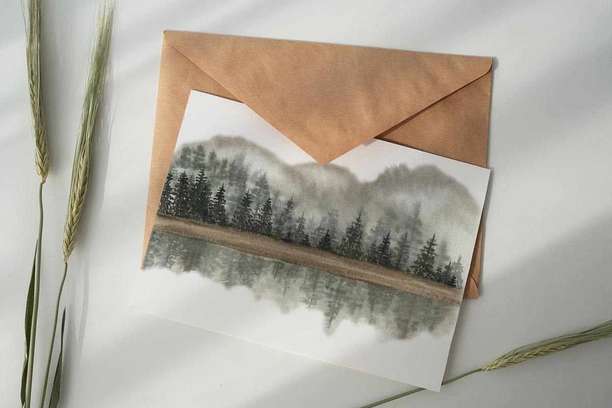 Mountains and forest clipart, an Object Illustration by ViolettaKh (Photo 5 of 10)