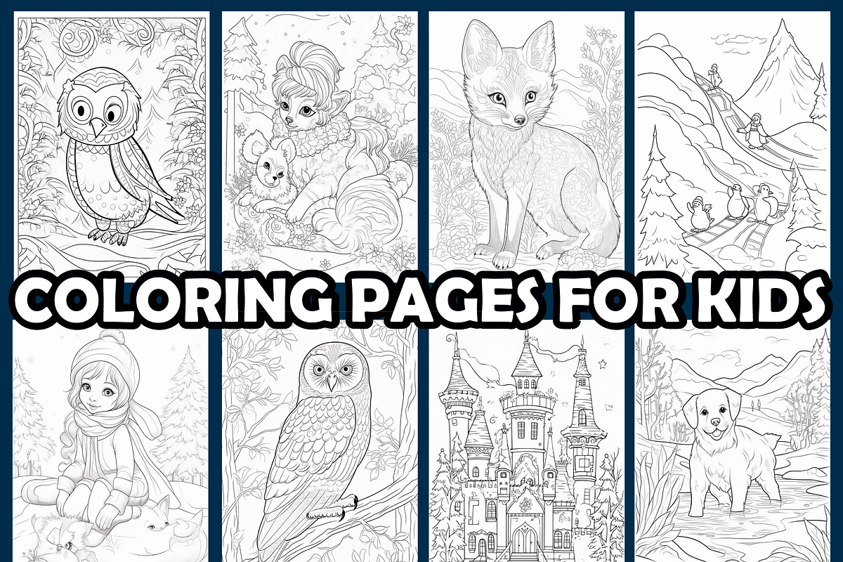 Winter Fantasy Coloring Pages For Ki, an Animal Illustration by maggiesar (Photo 3 of 4)