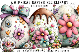 Whimsical Easter Egg Clipart, an Illustration by OK Design
