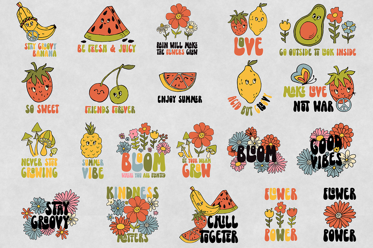 Goovy Banana. Fruit Retro Patterns, a Pattern Graphic by MeadowFox (Photo 5 of 8)