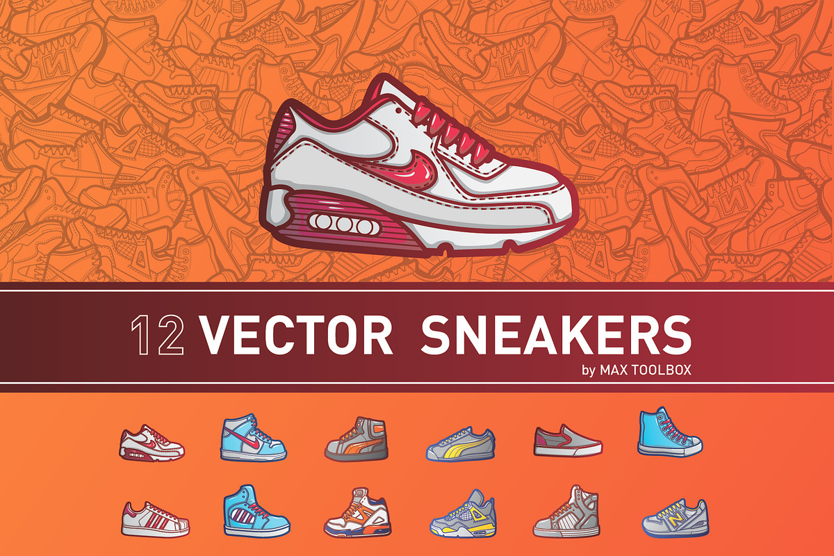 12 VECTORS SNEAKERS, an Illustration by MAX TOOLBOX (Photo 1 of 8)