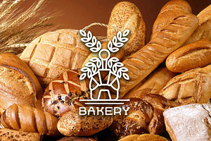 Bakery Windmill Wheat Logo