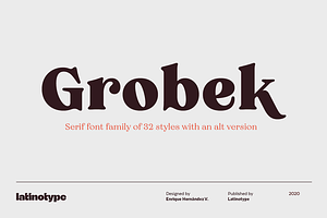 Grobek, a Serif Font by Latinotype