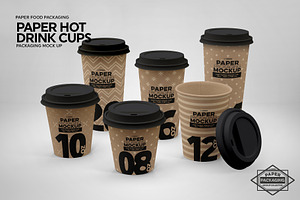 Paper Hot Drink Cups Mockup