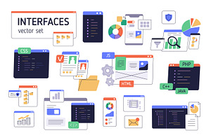 Information technology. Screens set, a Technology Illustration by Good Studio