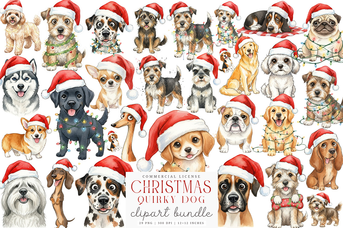 Quirky Christmas Dog Sublimation PNG, an Illustration by SinaCreation (Photo 1 of 7)