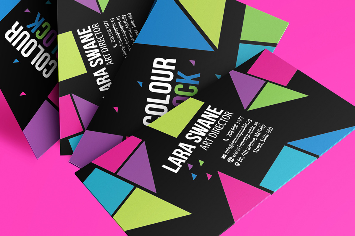 Colour block business card design, a Business Card Template by www ...