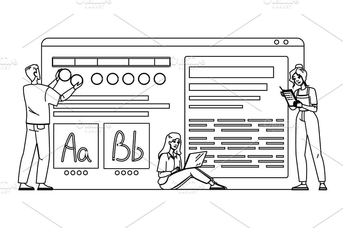 ux style guide website vector, a Person Illustration by pikepicture