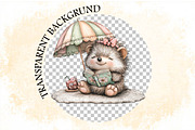 Whimsical Summer Hedgehogs Clipart, an Animal Illustration by SVGArt (Thumbnail 6 of 9)