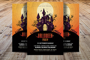 Vintage Halloween Party Flyer, a Flyer Template by Madhabi Studio