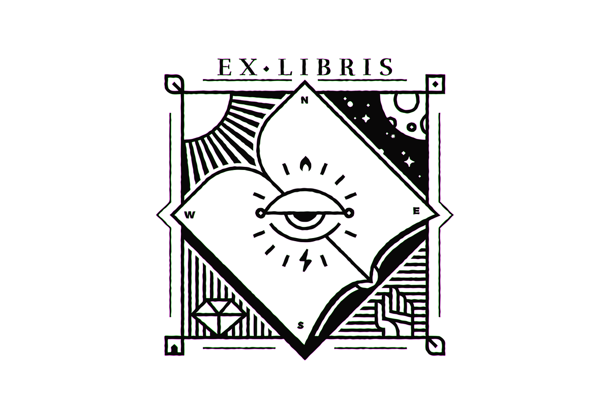 Ex Libris Bookplate with Eye, an Education Illustration by Tovarkovdesign (Photo 1 of 5)