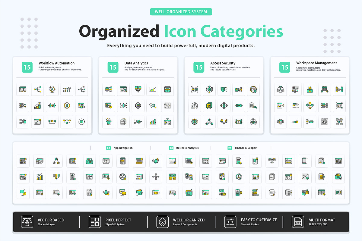 SaaS Dashboard Icons, an Outline Icon by vexper (Photo 8 of 10)