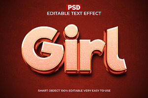 Girl Glitter 3D Text Effect PSD, a Layer Style Add-On by Design Fly