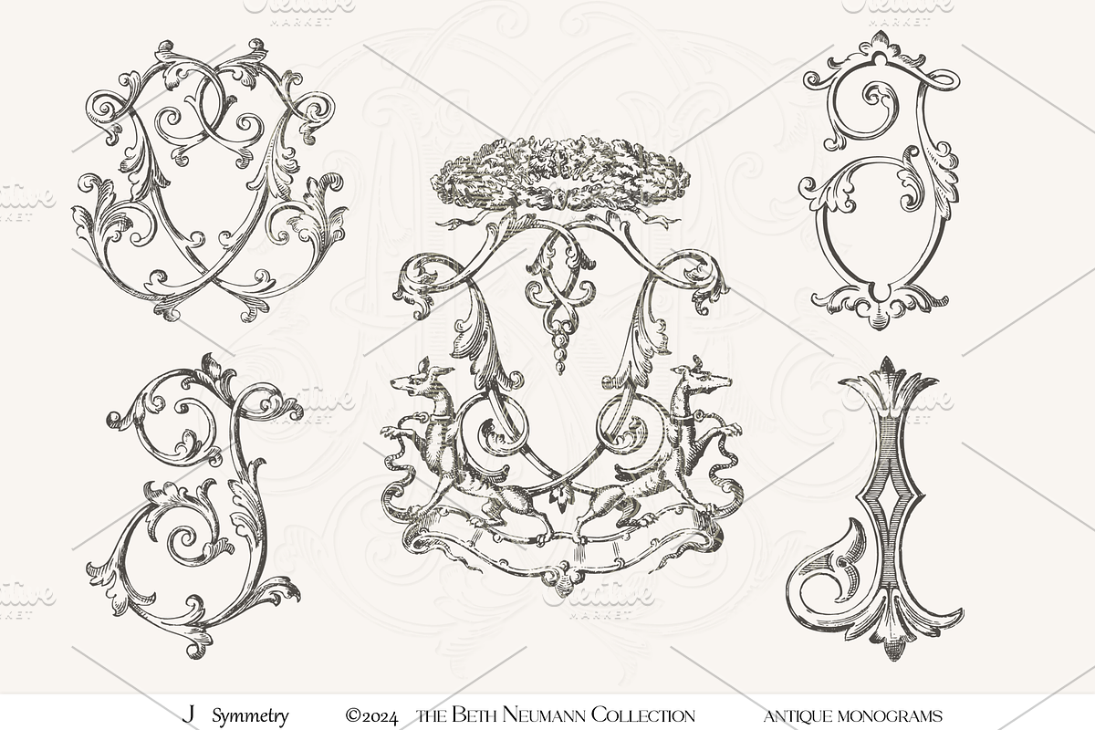 Antique Vintage Monogram Initial J, an Object Graphic by Antique Monograms (Photo 1 of 4)