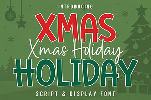 Xmas Holiday, a Slab Serif Font by Aura Typeface