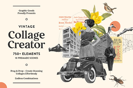 Vintage Collage Creator 750+ Assets, an Object Graphic by Graphic Goods