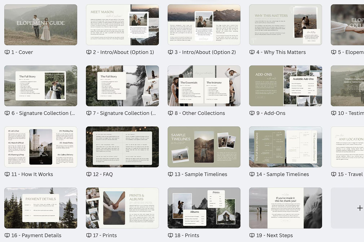 Elopement Pricing Guide Canva, a Marketing Template by Lennox Creative Co. (Photo 2 of 2)