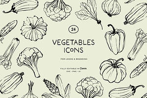 VEGETABLES line art illustrations, a Food Illustration by Crocus Paperi