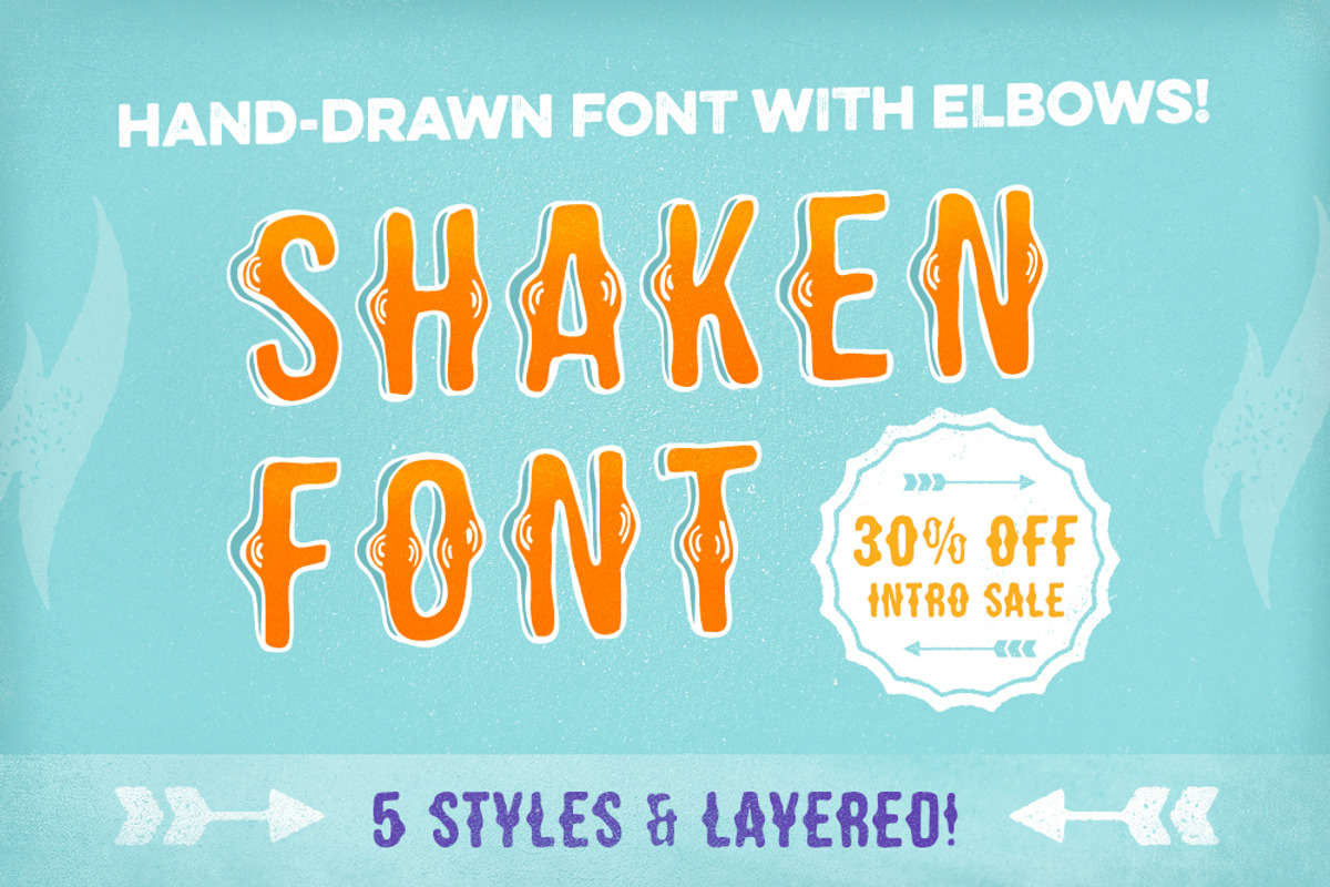 [30% off!] Shaken Font 5 Styles, a Font by Frisk Shop (Photo 1 of 5)