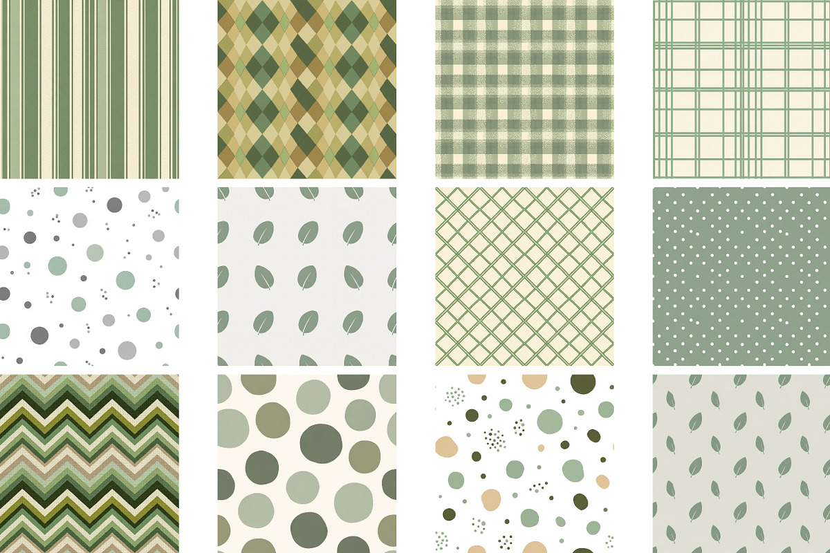Sage Green Digital Paper Pattern, a Pattern Graphic by Wow Magic
