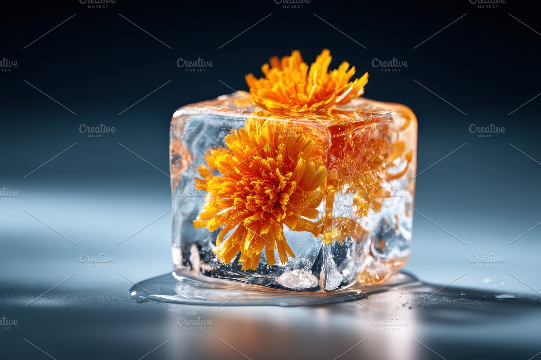 Delicate flower in ice cube, an Abstract Photo by AlyaAnd