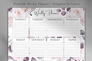 Printable Weekly Planner for Canva, a Stationery Template by NM-Design-Studio (Thumbnail 2 of 4)