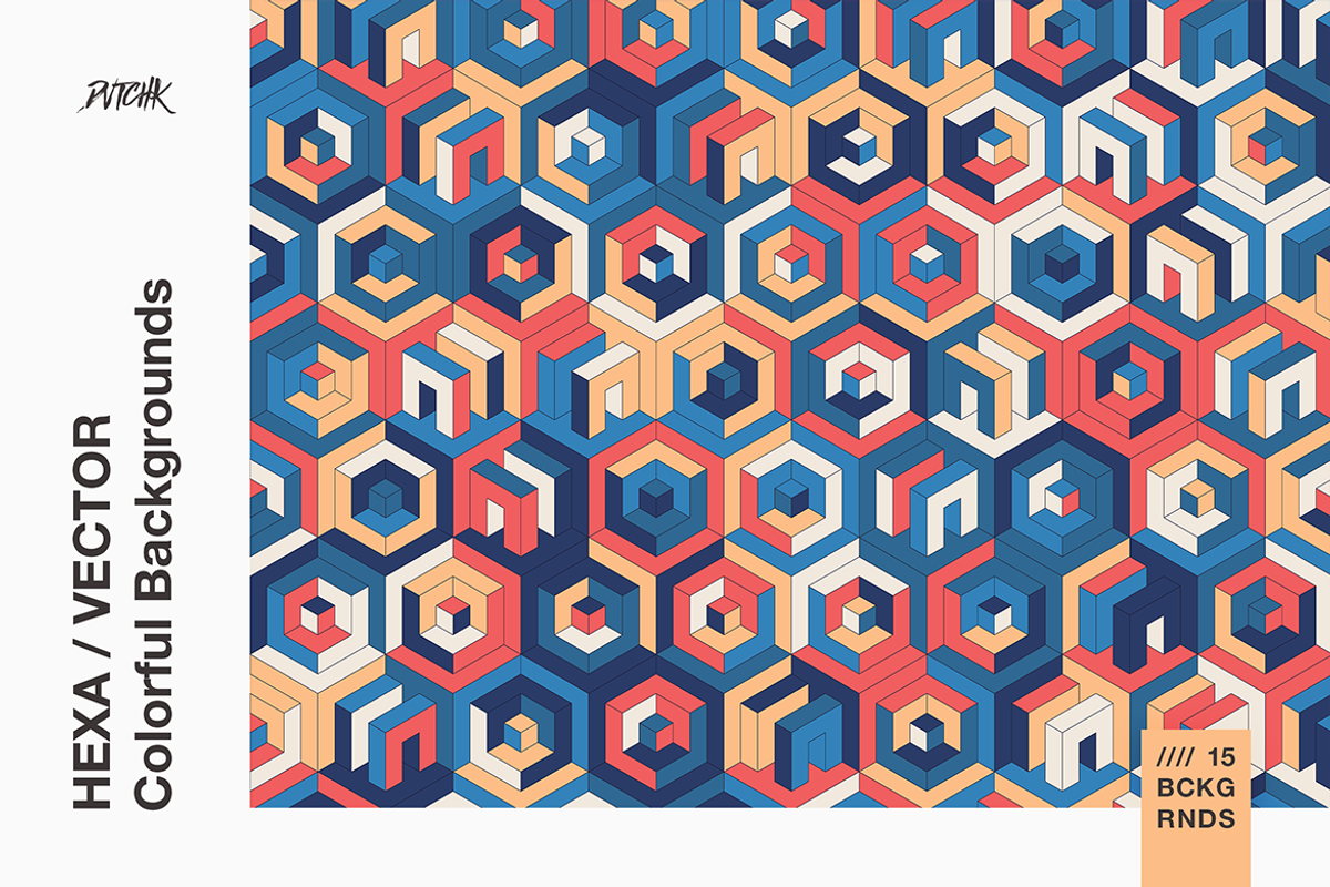 Hexa | Colorful Vector Backgrounds, a Pattern Graphic by dvtchk (Photo 3 of 10)