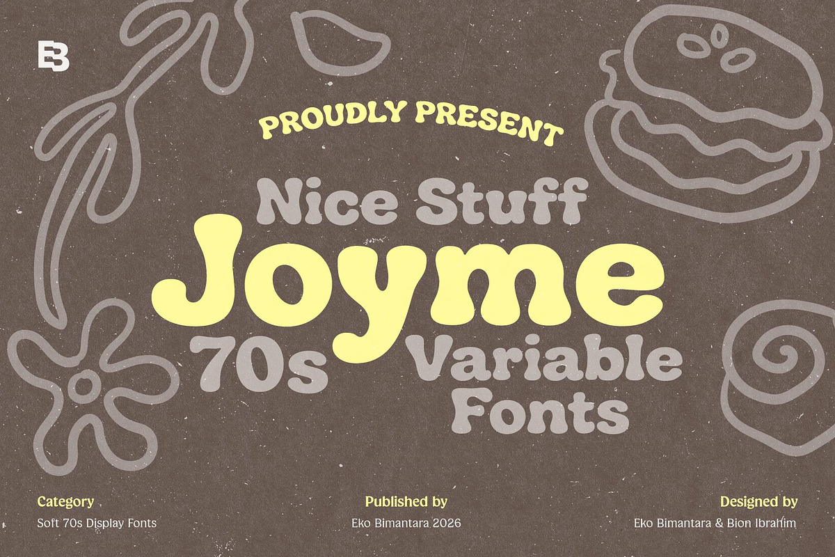 Joyme; Bold 70s Display Fonts, a Serif Font by Eko Bimantara (Photo 1 of 14)