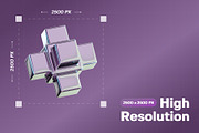 Abstract Chrome 3D Icon Pack, an Object 3D Model by Haps Space (Thumbnail 2 of 4)