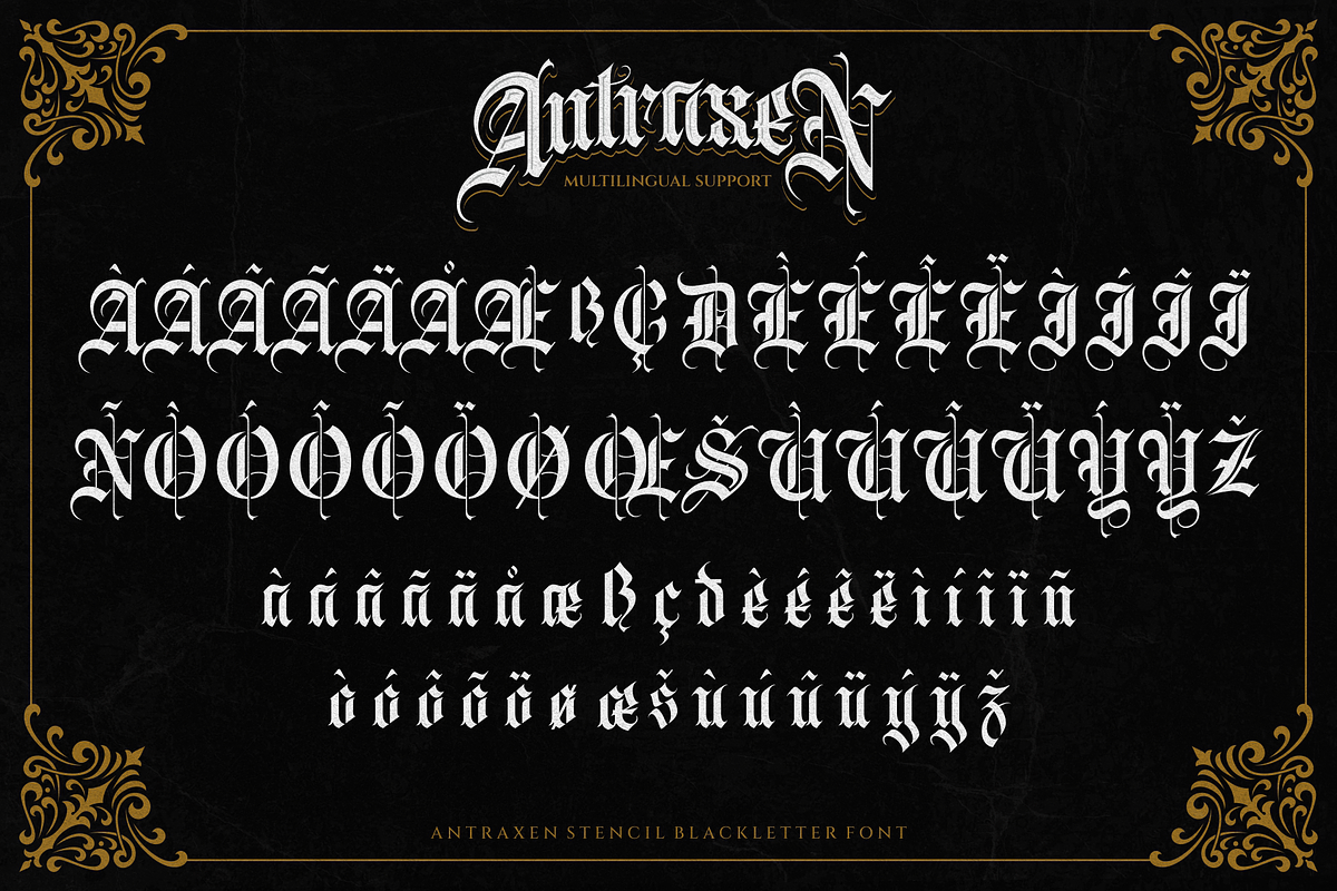 Antraxen for Tattoo & Liquor Brand, a Blackletter Font by ilhamtaro (Photo 9 of 10)