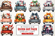 Christmas Gnome And Truck Clipart, an Illustration by RobertsArt (Thumbnail 1 of 7)