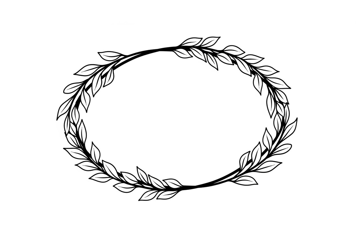 Botanical Oval Wreath Frame Bundle, an Illustration by Designer_Momina (Photo 34 of 51)