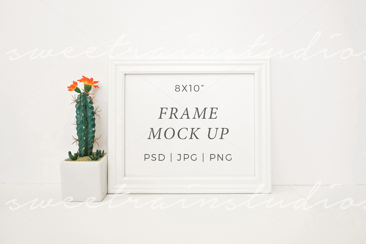 Cactus Frame Mockup-Horizontal 8x10, a Print Template by Sweet Rain Studios