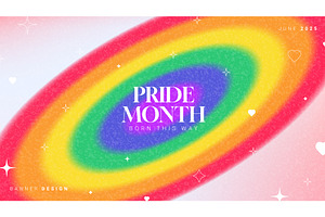Happy Pride Month banner, an Object Illustration by Andrey Yaroslavtsev