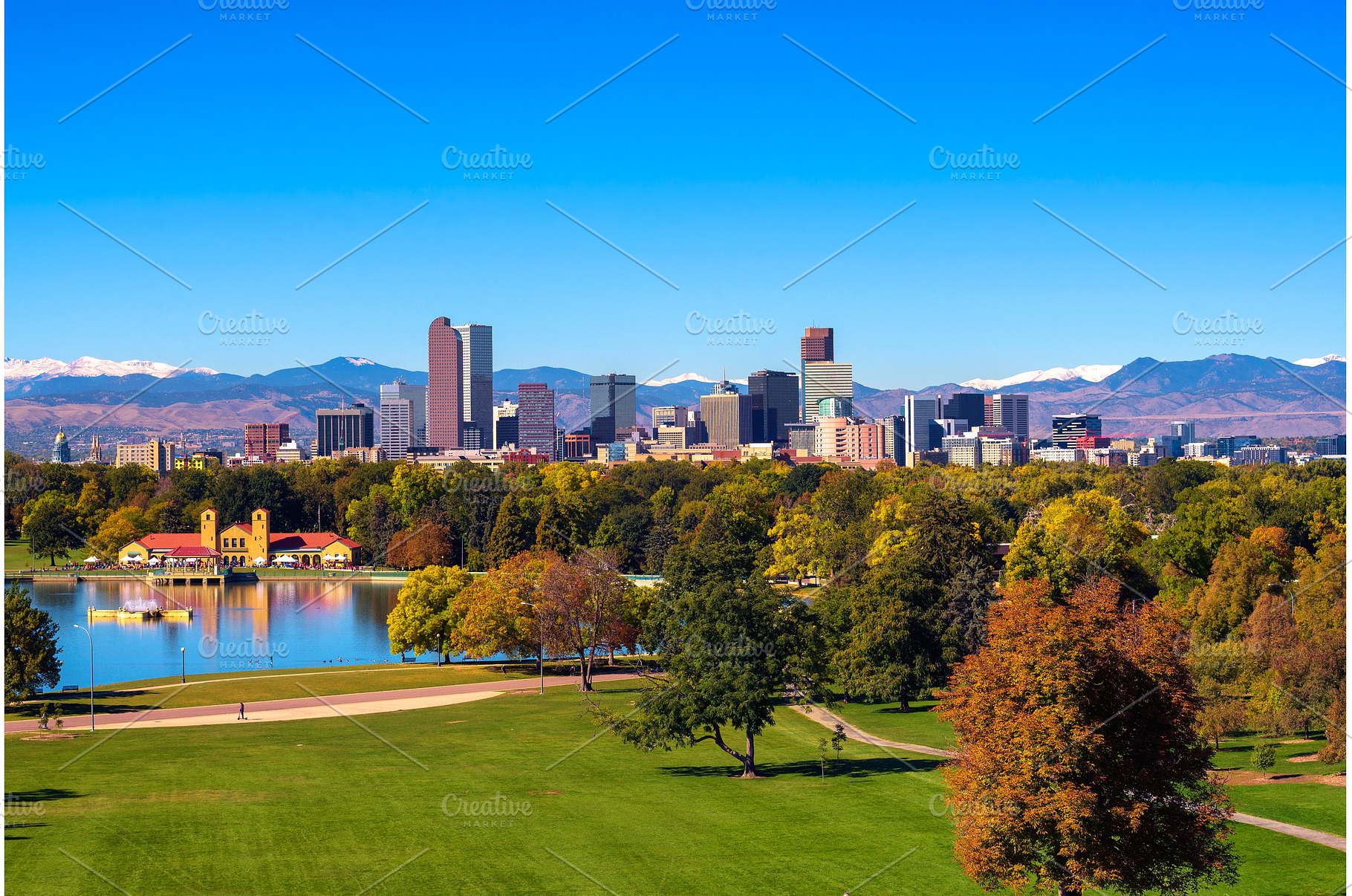 Skyline of Denver downtown with, an Architecture Photo by Nick Fox