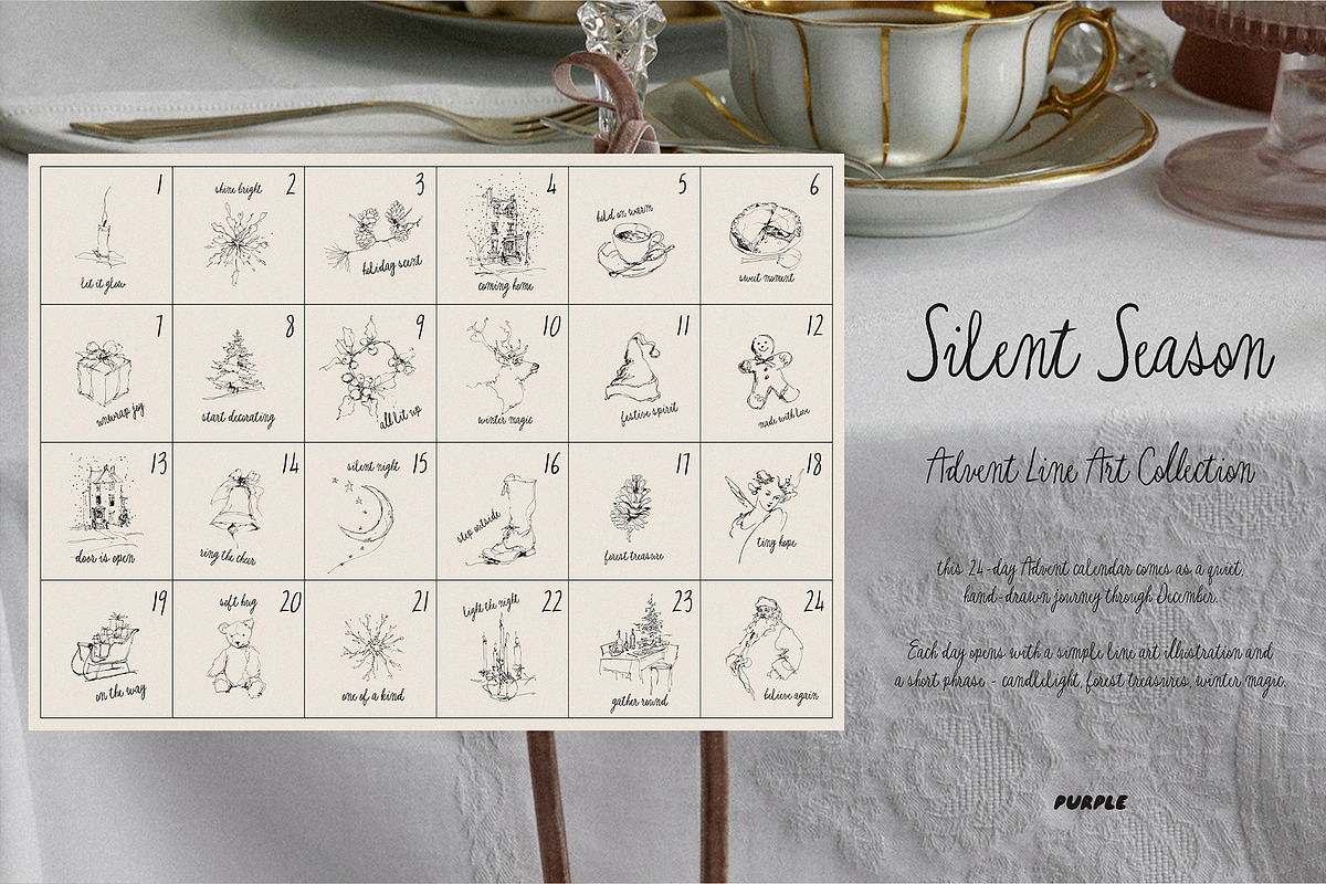 Silent Season: Advent & Line Art, a Seasonal Illustration by Purple (Photo 5 of 10)