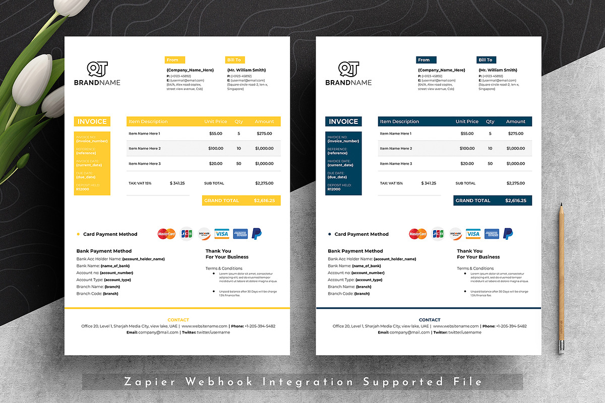 Invoice Template Google Docs Word, a Stationery Template by Tbunny (Photo 4 of 6)